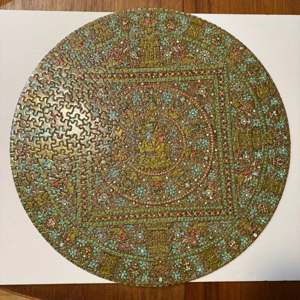 Vintage 1971 Springbok Circular Nepalese Mandala 500 Piece Complete Puzzle